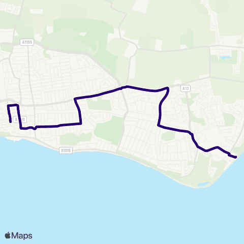 First Essex East Beach - Travel Centre map