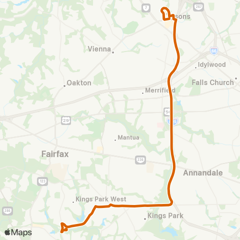 Fairfax Connector Burke Center VRE - Tysons map