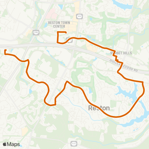 Fairfax Connector Reston - South Lakes - Herndon M map