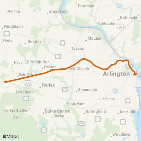 Fairfax Connector Stringfellow Rd. - Pentagon map