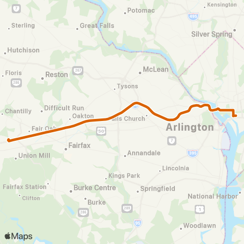 Fairfax Connector Stringfellow Rd - L'Enfant map
