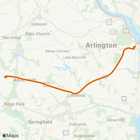 Fairfax Connector Pentagon - Annandale map