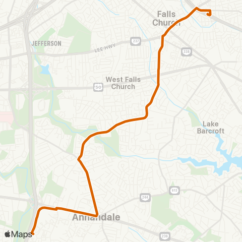 Fairfax Connector Annandale Road map