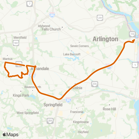 Fairfax Connector Braeburn Dr - Pentagon map