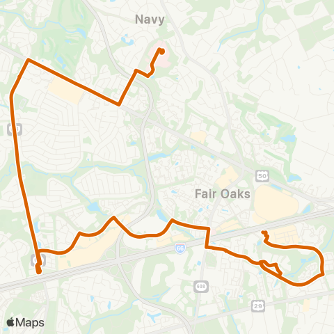Fairfax Connector Monument - Fair Oaks Hosp map