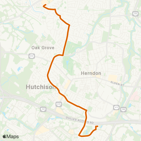 Fairfax Connector Sterling - Herndon Metro map