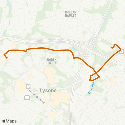 Fairfax Connector Spring Hill Metro - Farm Credit map