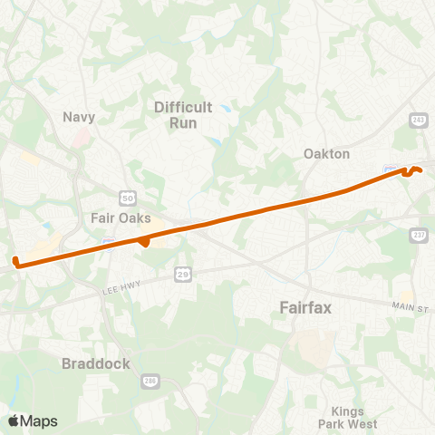 Fairfax Connector Stringfellow Rd. - Vienna map