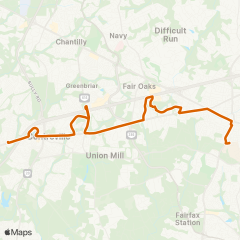 Fairfax Connector GMU - Centreville map