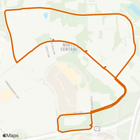 Fairfax Connector Central Tysons - Tysons Corner Metr map