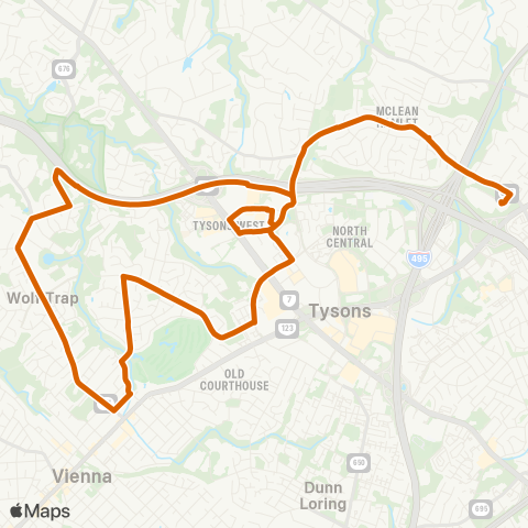 Fairfax Connector Old Courthouse - Beulah map