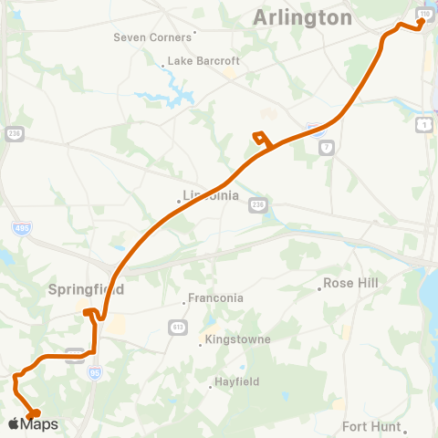 Fairfax Connector Saratoga-Pentagon-Mark Center map