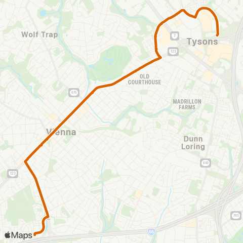 Fairfax Connector Maple Avenue - Tysons map