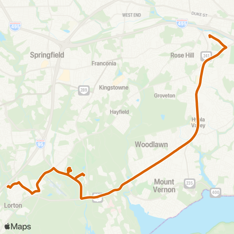 Fairfax Connector Richmond Hwy map