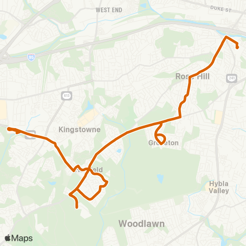 Fairfax Connector Telegraph Rd map