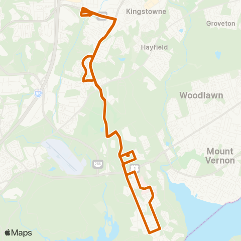 Fairfax Connector Fort Belvoir Express map