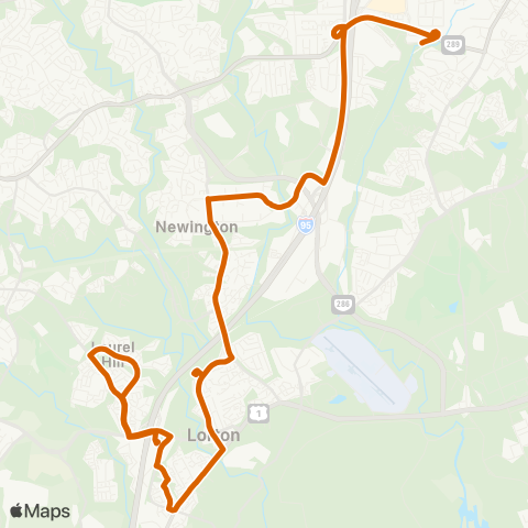 Fairfax Connector Lorton-Springfield map