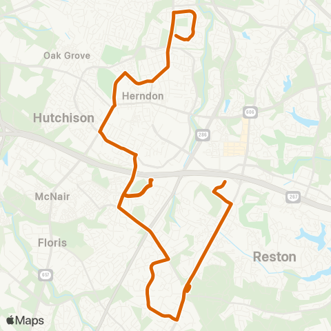 Fairfax Connector Kingstream - Herndon - Fox Mill map