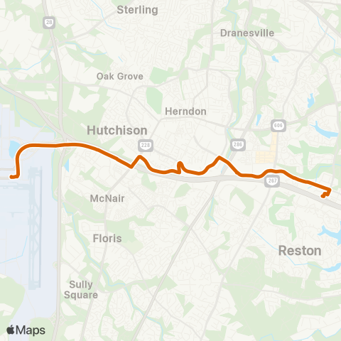 Fairfax Connector Sunset Hills map