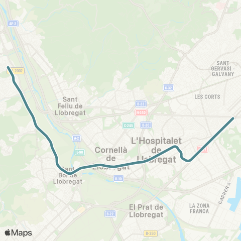 FGC Barcelona Pl. Espanya - Can Ros map