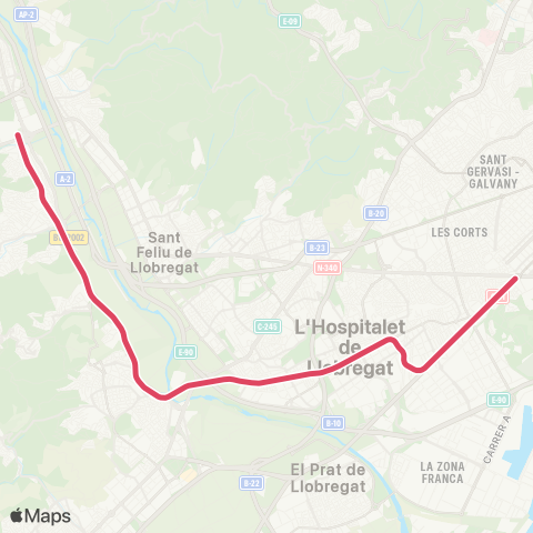 FGC Barcelona Pl. Espanya - Quatre Camins map