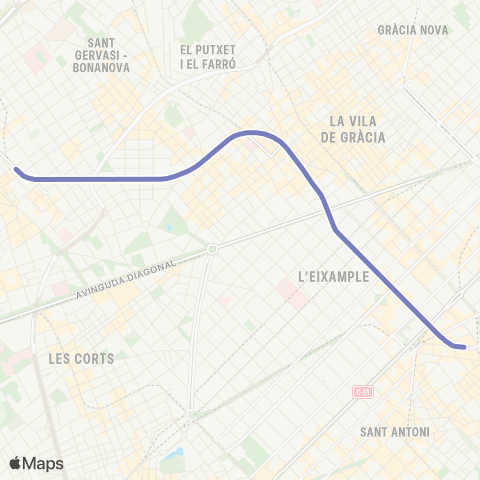 FGC Barcelona Pl. Catalunya - Sarrià map