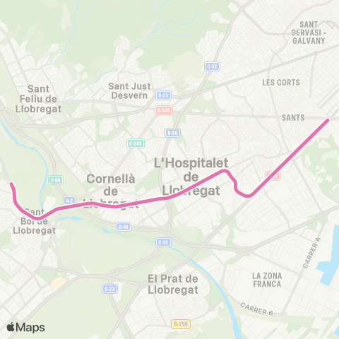 FGC Barcelona Pl. Espanya - Molí Nou map