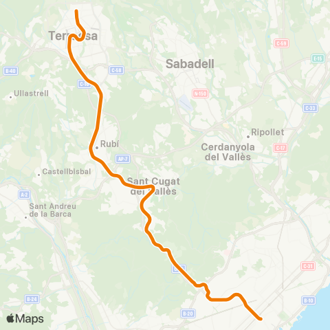 FGC Barcelona - Terrassa Nacions Unides map