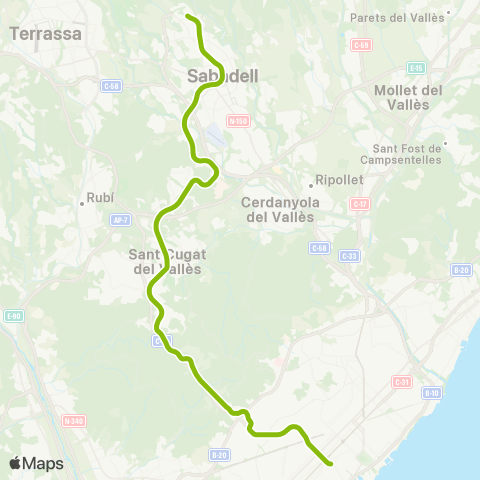 FGC Barcelona - Sabadell Parc del Nord map