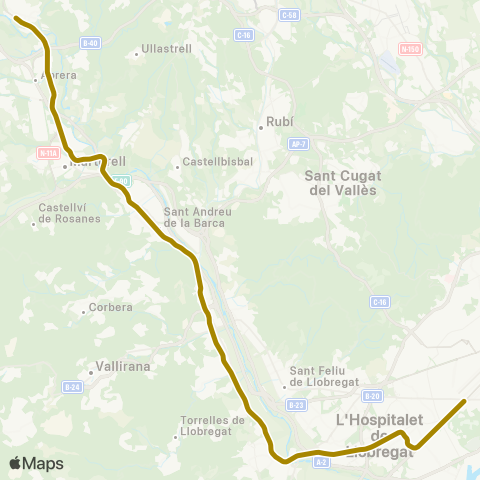 FGC Barcelona - Olesa de Montserrat map