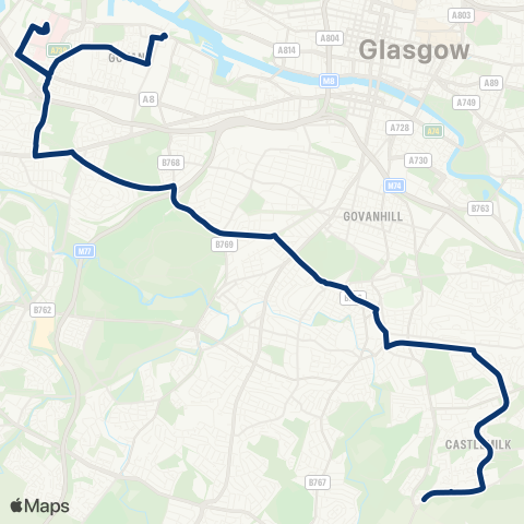 First Greater Glasgow Ardencraig Crescent - Govan Bus Station map