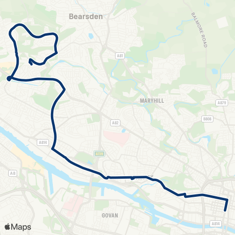First Greater Glasgow Drumchapel Station - Govan Bus Station map