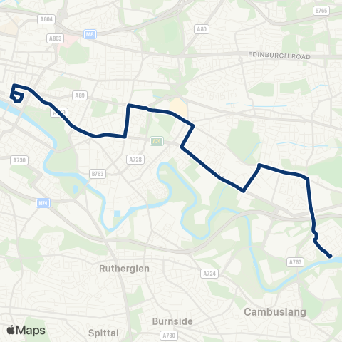 First Greater Glasgow Laurelbank Road - Osborne Street map
