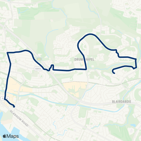 First Greater Glasgow Belsyde Avenue - Bus Station map