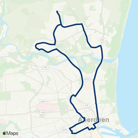 First Aberdeen Holburn Junction - Holburn Junction map