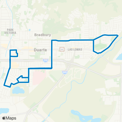 Foothill Transit Duarte Mtn Vista-Huntington-Royal Oaks map
