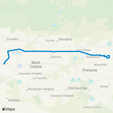 Foothill Transit El Monte-Arcadia-Montclair Transit Ctr map