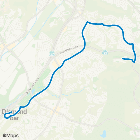 Foothill Transit Diamond Bar map