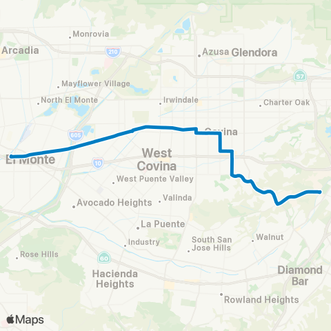 Foothill Transit Pomona - West Covina - El Monte Station map