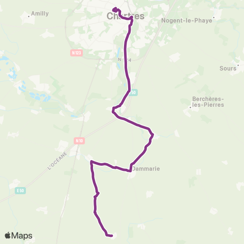 Filibus Église Dammarie-Pôle d'échange map