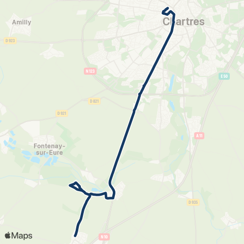 Filibus Pôle d'échange-Église Sandarville map