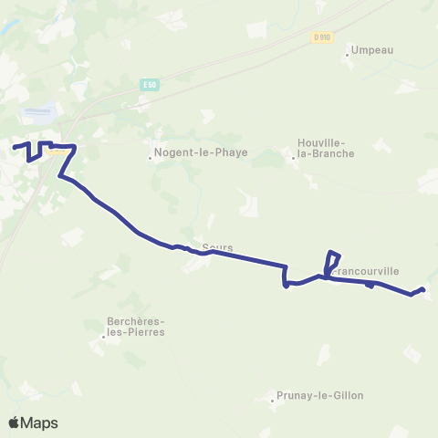 Filibus Église Voise-Collège M Régnier map