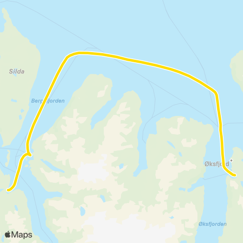 Snelandia Øksfjord - Sør-Tverrfjord map