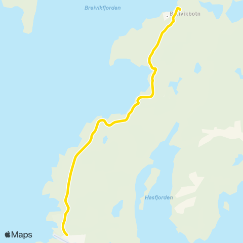 Snelandia Breivikbotn - Hasvik map