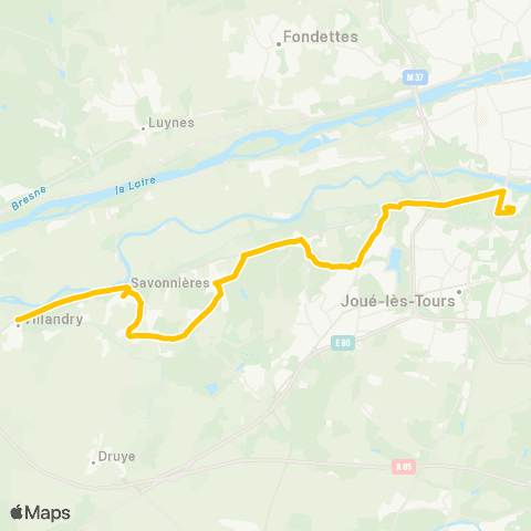 Fil bleu Zone Villandry / Savonnières - Heure Tranquille map