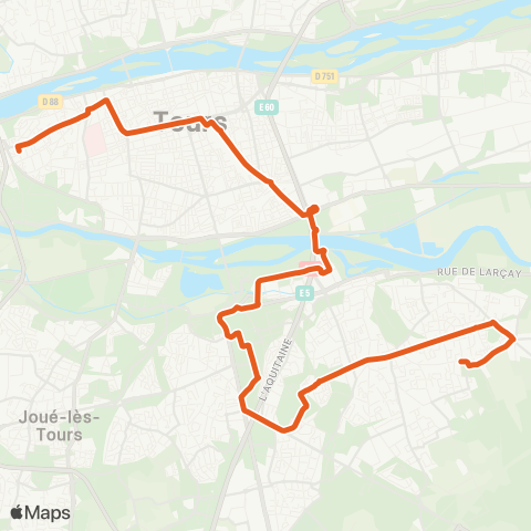 Fil bleu La Pléiade - Onze Arpents map