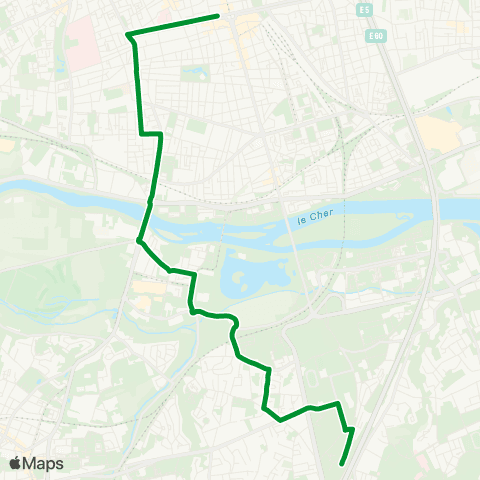 Fil bleu Jean Jaurès - Parc Grandmont map