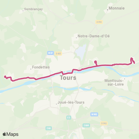 Fil bleu Vaugareau - Clos de Vernou map