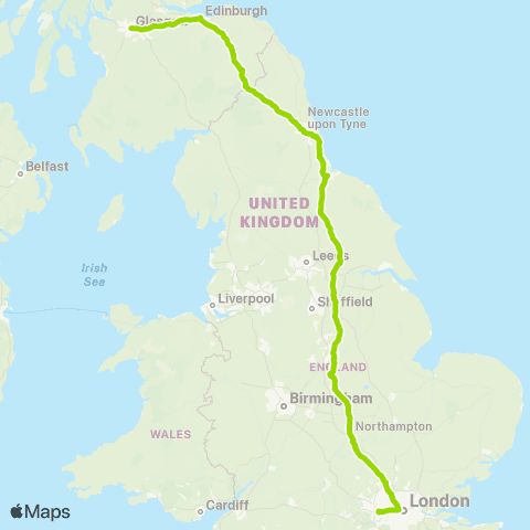 FlixBus Heathrow Central Bus Sta - Buchanan Bus Sta map
