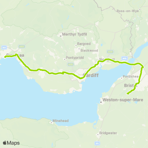 FlixBus Airport Bus Sta - Swansea Bus Sta Stand B map